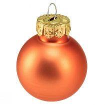 Article Mini boules de Noël en verre citrouille orange Ø2,5cm 22 pcs