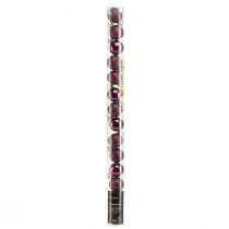 Article Mini boules de Noël en plastique violet Ø3cm H3,5cm 14 pcs