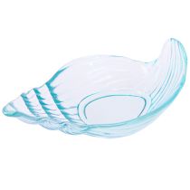 Article Assiette coquillage décorative escargot bol en verre bleu 19,5/21 cm 2 pièces