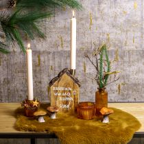 Article Figurines décoratives en forme de champignon inspirées de la nature – Différentes nuances de marron, 6,3 cm – Accents charmants pour le jardin et la maison, lot de 3