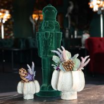 Article Nussknacker décoratif en velours vert 77 cm pour Noël
