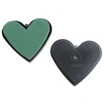Article Mousse florale en forme de cœur avec base 13 cm - Lot de 6