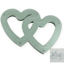 Article Duo de mousse florale humide coeur 37cm avec ventouse 2 pièces