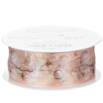 Article Ruban d'organza, fleurs de coton, ruban décoratif, rose, 40 mm, 15 m