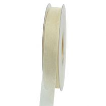 Ruban organza avec lisière 1.5cm 50m crème