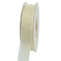 Ruban organza avec lisière 2.5cm 50m crème