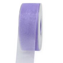 Article Ruban organza avec lisière 40mm 50m violet clair