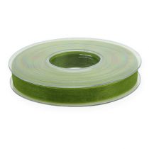 Article Ruban organza vert ruban cadeau bord tissé vert olive 15mm 50m