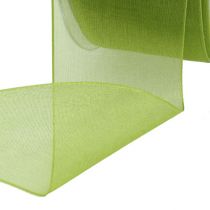 Article Ruban organza vert ruban cadeau tissé bord vert olive 40mm 50m