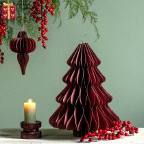 Article Sapin de Noël en papier à suspendre Bordeaux H40cm 2pcs
