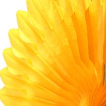 Suspension fleur décorative, papier alvéolé, jaune,  Ø 40 cm, 4 p.