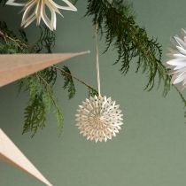 Article Étoile en papier blanche pour décoration de sapin à suspendre Ø10cm 6 pièces