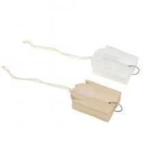 Article Étoiles décoratives en papier blanc et brun, 16 cm, lot de 6