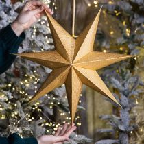 Article Étoile en papier doré 45 cm pour décoration de Noël et de l'Avent