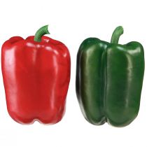 Article Duo de poivrons décoratifs rouges et verts en plastique – Lot de 4