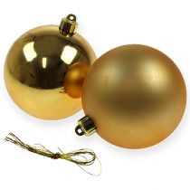 Article Boule de Noël dorée 10cm 4 pcs