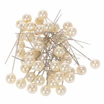 Article Épingles à tête perlée champagne Ø10mm 60mm - Lot de 50