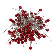 Article Épingles à tête perlée rouges Ø6mm 65mm - Lot de 100