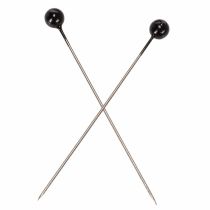 Article Épingles à tête perlée Ø6mm 65mm Noir, métal et plastique, boîte de 100