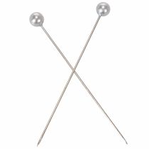 Article Aiguilles à tête perlée Ø6 mm x 65 mm argentées, boîte de 100 pièces