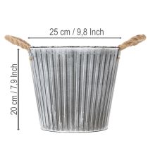 Article Pot déco en métal avec poignées en jute Ø25,5 cm