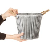 Article Pot déco en métal avec poignées en jute Ø25,5 cm
