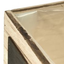 Article Boîtes rustiques en bois avec surfaces de tableau noir – Naturel et noir, différentes tailles – Solution d&#39;organisation polyvalente – Lot de 3
