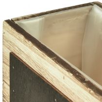 Article Coffrets décoratifs en bois avec surface en tableau noir – naturel et noir, différentes tailles – rangement pratique et élégant – lot de 3
