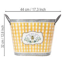 Article Cache-pot ovale en métal décoratif motif abeille 38 × 24 × 29 cm
