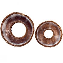 Article Anneaux de plantation en osier, Ø32/25 cm, lot de 2, décoration rustique naturelle