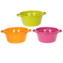 Article Lot de 3 coupes en métal colorées avec anses - Décoration de printemps 25 cm