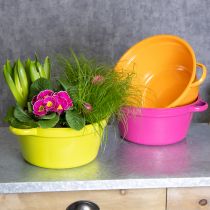 Article Jardinière en tôle, décoration printanière pour le salon, 25 cm, lot de 3