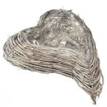 Article Pflanzgefäß cœur Rattan blanc naturel 30x35cm