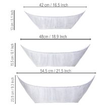Article Pot de fleurs en forme de bateau, en métal blanc/argenté, 54,5/48/42 cm, lot de 3