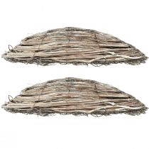 Article Pots de fleurs en rotin, blanc naturel, 40 x 13 cm, lot de 2 - Décoration champêtre