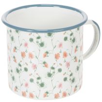 Article Pot de fleurs en émail, coupe décorative à motifs floraux, Ø11cm