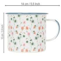 Article Tasse décorative émaillée avec motifs floraux Ø11cm