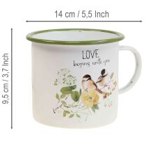 Article Pot de plantation émaillé, pot à planter avec inscription, Ø 11 cm