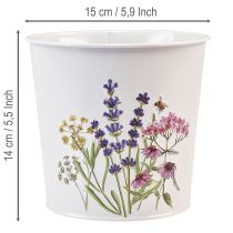Article Pot de fleurs, cache-pot en métal, jardinière Ø15cm H14cm