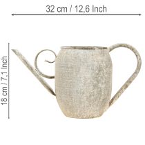 Article Pot de fleurs/arrosoir vintage en métal, décoration de jardin ancienne, 32 x 10,5 x 18 cm