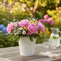 Article Pot décoratif en métal blanc avec ornements Ø15,5cm H14,5cm