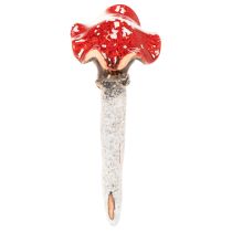 Article Set de 2 figurines décoratives champignon rouge fille et garçon en céramique 13 cm