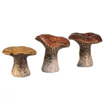 Article Figurines décoratives en forme de champignon inspirées de la nature – Différentes nuances de marron, 6,3 cm – Accents charmants pour le jardin et la maison, lot de 3