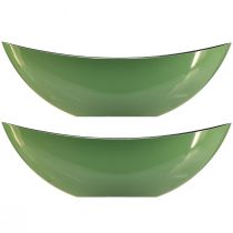 Article Bol demi-lune vert moderne en plastique 39 cm - polyvalent pour la décoration - 2 pièces