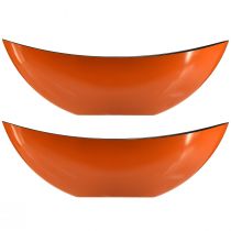 Article Bol bateau moderne en orange – 39 cm – polyvalent pour la décoration et la plantation – 2 pièces