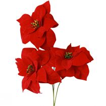 Article Magnifique étoile de Noël - Poinsettia en rouge - 46 cm 6pcs 2 bouquet