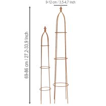 Article Support Plantes Grimpantes Métallique Style Obélisque en Finition Rouille – Lot de 2