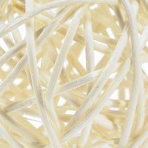Article Boule en rotin blanchie crème Ø5cm décoration de table lot de 24