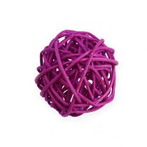 Balle en rotin lilas, mauve, blanc 5 cm 30 p.