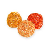 Balles en rotin dégradé de orange 30 p.